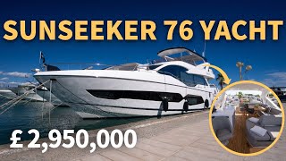 A Stunning 2020 Flybridge Yacht On The Market  Sunseeker 76 Yacht quotDADS TOYquot [upl. by Nagam]