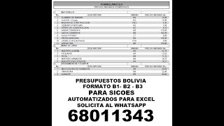 PRESUPUESTOS BOLIVIA  FORMULARIOS B1  B2  B3 [upl. by Ender]