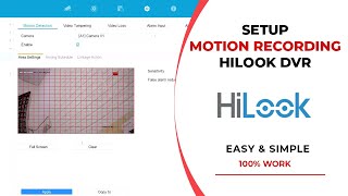 HOW TO SETUP CCTV MOTION DETECTION RECORDING ON HILOOK HIKVISION DVR [upl. by Azitram]