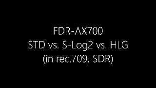 4K Sony FDRAX700 Standard vs SLog2 vs HLG at night SDRgraded [upl. by Omrellug37]