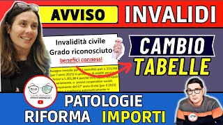 🔴 INVALIDI PARZIALI TOTALI CAMBIO TABELLE INPS ➡ ASSEGNO NUOVE MALATTIE diritto a INVALIDITÁ CIVILE [upl. by Veator]