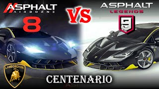 Lamborghini Centenario Asphalt 8 vs Asphalt 9 [upl. by Oicnedurp372]