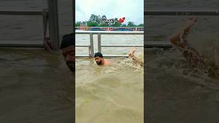 theme of shiva armonian ringtone 🏊😲😱 ganga mein gote launga 🌊💕🙏 how to swim in ganga ji shorts [upl. by Avehs]