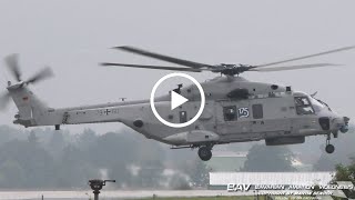 NHIndustries NH90 NTH quotSea Lionquot  German Navy 7960  hovering at Nordholz Naval Air Base [upl. by Amliw604]