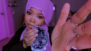 ASMR  Mouth sounds Fluffy Mic Scratching Up Close Hand Movements For Relaxation [upl. by Aihsele]