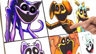 Drawing EVOLUTION of Smiling critters MONSTERS CatNap DogDay CraftyCorn [upl. by Yerhcaz]