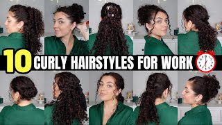 10 Easy Curly Hairstyles For Work [upl. by Quiteris97]