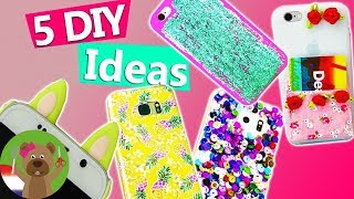 5 EASY DIY TELEFOONHOESJES zelf maken  Makkelijk telefoonhoesjes maken  Cadeauidee [upl. by Vladimar]