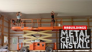 Farm Shop Metal Ceiling Install Plus KEY Details [upl. by Yvad834]