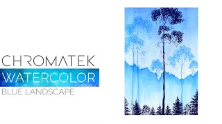 Simple Watecolor Landscape with Brush Pens by Chromatek [upl. by Purity]