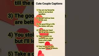 Cute Couple Captions ❣️ Love Caption couple love quotes [upl. by Llewsor]