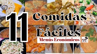 ✅️SERIE DE COMIDAS FÁCILES11 RECETAS ECONÓMICAS PARA TU MENÚ DIARIO❗️ [upl. by Kavanaugh]