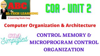 CONTROL MEMORY amp MICROPROGRAM CONTROL ORGANIZATION [upl. by Kristos]