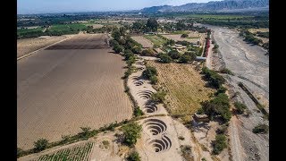 Flying over the Cantalloc Aqueducts Nazca Peru  4k DJI Phantom 3 pro drone [upl. by Kizzee]