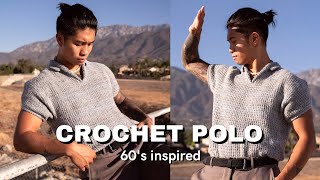 crochet polo shirt tutorial  how to crochet unisex top tutorial [upl. by Heinrick]