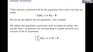 Week 8 Generalized Method of Moments  Video 2 Method of Moments Estimator [upl. by Alamak993]