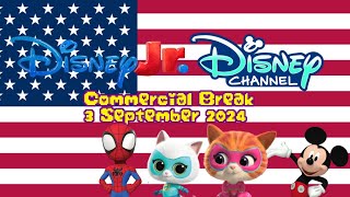 Disney Jr On Disney Channel Commercial Break September 3 2024 [upl. by Nirahs]