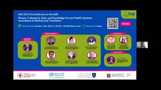 Building Just and Sustainable Health Systems in the Eastern Mediterranean Plenary 3 October 2024 [upl. by Suilmann561]