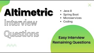 Cracking the Code Top Java Interview Questions Asked in Altimetric Revealed [upl. by Mccutcheon]