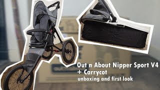 Out n About Nipper Stroller V4  Carrycot Unboxing and First look [upl. by Arah705]