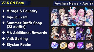 75 Beta  Summer Outfits Return Mirage Topup Event MA Additional Rewards  Honkai Impact 3rd [upl. by Nilek]