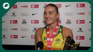 Liz Watson Full Post Match Interview  Netball Nations Cup  Australian Diamonds [upl. by Asilenna]