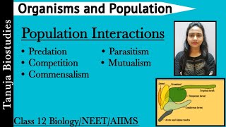 Organisms and Population  Population Interactions  Mutualism  Parasitism  Commensalism  NEET [upl. by Ailina]