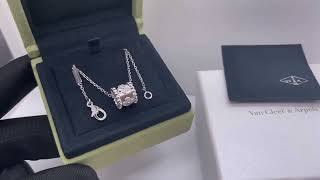 Custom Made Van Cleef Arpels Perlee Clover Necklace 18K White Gold For Men And Women [upl. by Adelaida580]