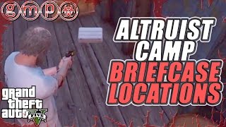 Altruist Camp Side Mission  Briefcase Locations 4 x 25000  GTA V 5 GUIDE [upl. by Karalynn572]