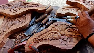 chair head carving  Rose wood art [upl. by Laehcimaj]