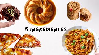 RECETAS VEGANAS CON 5 INGREDIENTES  Facil Delicioso [upl. by Aisinoid]