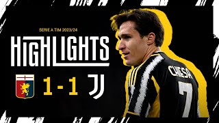 HIGHLIGHTS GENOA 11 JUVENTUS  CHIESA BACK ON THE SCORESHEET [upl. by Ahtekal]