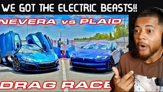 Rimac Nevera VS Tesla Model S Plaid DRAG RACE  REACTION [upl. by Glori766]