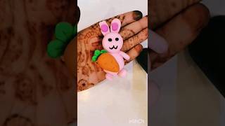 cute bunny made by clay How to make bunny by clay clay art clay art idea ytshorts clayart [upl. by Jerrilyn]