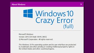 Windows 10 22H2 Crazy Error Full 1080p60 [upl. by Drofxer]