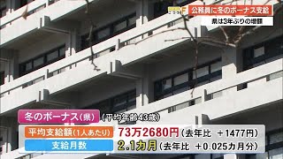 【高知】公務員に冬のボーナス支給 県は3年ぶり増額で1人平均73万2680円 231208 1200 [upl. by Carder]