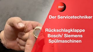 Rückschlagklappe Bosch Siemens Spülmaschinen Der Servicetechniker [upl. by Wilkins]