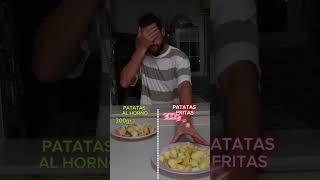 SALUDABLE VS NO SALUDABLE fitness salud realfood patatasfritas calorías [upl. by Oswin]