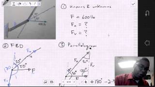 Force Vectors  Example 2 Statics 2123 [upl. by Isman]