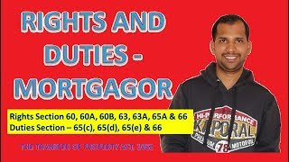 Rights and Duties of Mortgagor  The Transfer of Property Act 1882 [upl. by Lizzie446]