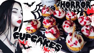 Halloween Horror Gluten Free Raspberry Death Funfetti Cupcakes [upl. by Mich]