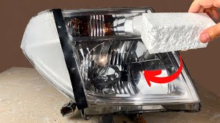 🔥🔥Brilliant method Clean your darkened headlights with FOAM [upl. by Ttergram286]