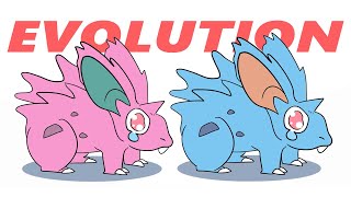 NIDORAN MALE Evolution  Normal and Shiny Pokemon Transformation Animation  Nidorino Nidoking [upl. by Amias]