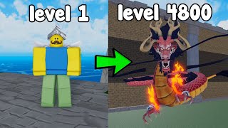 Started Over As A Noob And Reached Max Level 4800 Got All Fruit  King Legacy Roblox [upl. by Yonit]