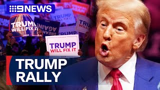 Donald Trump holds ‘mega rally’ at Madison Square Garden  9 News Australia [upl. by Rem]