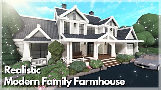 Bloxburg  Realistic Modern Family Farmhouse Speedbuild  Roblox House Build [upl. by Elak]