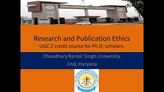 Lecture 9B Research and publication Ethics Dr Pushpender Kumar Surya [upl. by Aggi]