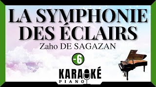 La symphonie des éclairs  Zaho DE SAGAZAN Karaoké Piano Français  Lower Key [upl. by Mcgannon]