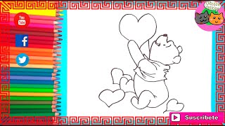 Cómo dibujar a Winnie Pooh con cozarones paso a paso  Dibujos felices [upl. by Nolitta]