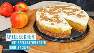 Apfelkuchen mit Spekulatiusboden ohne backen  Herrlich fruchtig [upl. by Hebner]